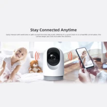 PANDA Z3室内安防摄像头，2.4G WIFI蓝牙移动侦测，婴儿/宠物监视器，4MP高清AI智能无线摄像头，报警推送，双向语音，兼容Alexa - 白色 - 查看 6