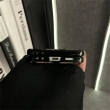 猎豹纹奢华经典豹纹手机壳，配花朵手链，兼容三星 Galaxy ZFlip7、ZFlip6、ZFlip 5，防震后盖 - 棕 - 查看 9