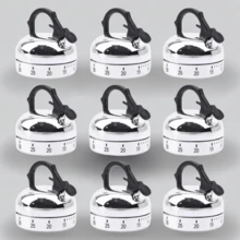 1pc/2pcs/9pcs Silver Mini Teapot Shaped Mechanical Timer, Cute & Compact Design, Free Time Setting, Loud Alarm, No Battery Needed, Suitable For Kitchen, Bedroom, Study, Workout, Etc.