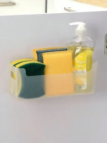 1/2pcs No-Drill Kitchen Wall-Mounted Storage Box, Cabinet Door Fresh-Keeping Bag, Trash Bag Holder, Suitable For Wood, Glass, Tile And Other Flat Surfaces, Clean Thoroughly Before Use, Ensure Surface Is Clean And Flat, Wait 24 Hours After Adhering Before Use - Clear - View 8
