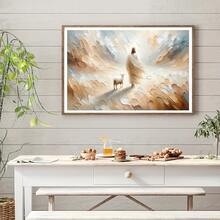 1幅宗教艺术海报，家居装饰，上帝离开99，上帝与迷途的羔羊，非常适合装饰客厅、卧室和家庭办公室。帆布壁画，房间海报，家居装饰，房间布置，室内装饰。可选画框 - 1個 - 查看 2