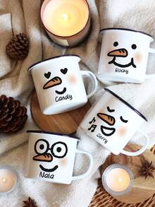 1pc Customizable Snowman Family Mug, Personalized Christmas Gift Set | Couples, Friends Holiday Gift Matching Mug Set, Suitable For Hot Chocolate, Coffee, Tea - Christmas Cups - View 5