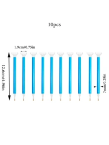 10pcs Blue Diamond Painting Pens Set: Multi-Size Diamond Pens - Single Tip, 3-Tip, 6-Tip, 9-Tip, For Multi-Diamond Arrangement Art, Suitable For Adults And Beginners 5D Diamond Painting Tools - Blue - View 9