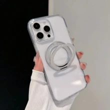 Compatible  16/15/14/13/12 Pro Max Plus Magnetic Macaron Phone Case, Shockproof Protection, Classic Mixed Transparent Phone Case - 無色 - 查看 4