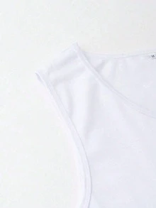 Áo tank top nam FRACTYR kiểu dáng thể thao năng động, màu trơn, vai hẹp | Áo thun không tay đa năng thời trang hàng ngày - trắng - Xem 6