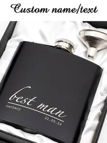 Personalizowana przenośna piersiówka, Personalizowana piersiówka, Personalizowana piersiówka z grawerowanym imieniem i datą dla mężczyzn, Personalizowana piersiówka ze stali nierdzewnej z grawerunkiem, Personalizowana piersiówka na alkohol na prezent urodzinowy, Piersiówka dla drużbów, Nadaje się na przyjęcia urodzinowe, wesela, Walentynki, rocznice, Dzień Ojca - Wielokolorowe - Zobacz 6