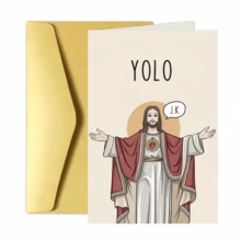 1张，趣味创意耶稣复活节贺卡，小型企业用品，感谢卡，贺卡，特色商品，礼品卡