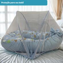 Ninho Redutor com Mosquiteiro e Almofada Amamentação Estampado - Nuvem rosa - Visão 3