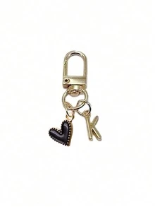 Personalisierter schwarz-herzförmiger Buchstaben (A-Z) Anhänger aus Legierung, geeignet als Schlüsselanhänger, individueller Taschenanhänger oder Handyzubehör-Geschenk. Perfekt für Geldbörsen und Handys von Frauen und ein tolles Geschenk für Freunde, Familie oder Freundin. Kann auch als Outdoor-Accessoire, Partyfavour, Souvenir, Autodekor oder Geschenk für Mädchen oder Valentinstag verwendet werden. - Verschiedenfarbig - Übersicht 19