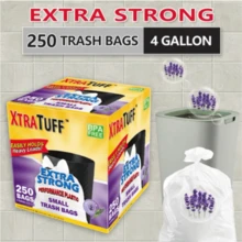 250 Bags 4 Gallon Disposable Large Garbage Puncture Tear Resistant Trash Bags, 33 Gallon Capacity, Large Multipurpose Cleaning Supplies For Industrial, Garden, Home, And Commercial Use - Durable - 黑色 - 查看 5