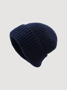 1 件双面针织帽，简约纯色宽松版型，男女皆宜的保暖护耳帽，秋冬款 - 1pcs - 查看 41