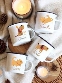 1pc Customized Name Personalized Gift White Ceramic Mug, Can Customize Dog Breed And Name, Perfect Gift For Him/Her, Summer Iced Coffee Cup, Camping Mug, Unique Gift For Special Occasions, Personalized Photo Coffee Cup, Customized Camping Cup, Customized Christmas Gift, Personalized Anniversary Photo Mug, Perfect Gift For Family, Friends, Babies, Gift For Dog Lovers - Exquisite Cups - View 6