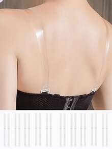 YIYANG 10 stycken / 5 par transparenta osynliga underkläder med avtagbara justerbara axelremmar, elastiska silikon halkfria intimunderkläder, viktiga axelremmar för sommaren