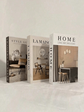 1 pieza/Set de 3 piezas Libros decorativos de estilo vintage, libros falsos para cafetería, decoración de estantería de hotel, accesorios de fotografía, modelos de conversión de películas/videos, réplicas de libros antiguos de alta gama para decoración de habitación