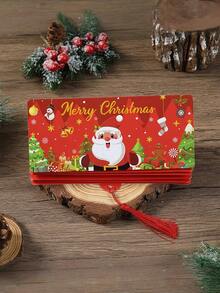 1 Pc Christmas Money Holder Wallet Envelope Christmas Gift Envelope Greeting Card Creative Birthday Folding Cash Holder - Multicolor - View 6