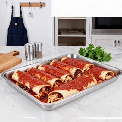 Bandejas para hornear, Bandeja de buffet,Bandeja de acero inoxidable,plato rectangular para frutas,Bandejas de almacenamiento para hornear pasteles,bandejas de acero inoxidable para salchichas al vapor,pan, antivuelco, moldes para pan de molde para restaurante y hotel,bandeja de almacenamiento multiusos para el hogar, disponible cocina, navidad,Disponible para bandejas de instrumentos,adecuado para accesorios de cocina, servicio de restaurante, barbacoa al aire libre, suministros para fiestas