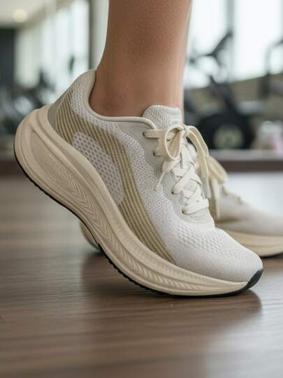 Tenis feminino sola alta leve confortável academia caminhada branco rosa