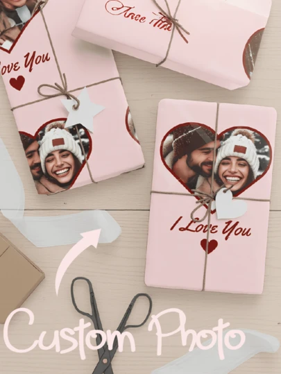 1 pieza de papel de regalo personalizado, papel de regalo personalizado con patrones y texto, papel de regalo de Navidad, regalo de Navidad personalizado y divertido, papel de regalo para fiestas, papel de regalo navideño, regalo de Navidad, Papá Noel, gorro de Papá Noel, 42*60cm, para regalo de él/ella