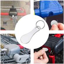 2 sztuki breloków z żetonem do koszyka zakupowego, dziadek do orzechów, brelok ze stopu, metalowy brelok do telefonu, wisiorek z monetą - Srebro - Zobacz 6