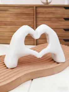 1 món đồ trang trí hình trái tim bằng tay, tượng ngón tay nghệ thuật hiện đại, đồ trang trí nhà cửa hình ngón tay cá nhân hóa, đồ trang trí bàn tiệc cưới sáng tạo, quà tặng ngày Valentine và năm mới. - Hồng - Xem 6