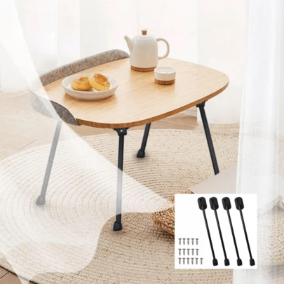 4pcs DIY Folding Table Legs, Self-Made Creative Study Folding Table Accessories, Living Room Coffee Table Bracket, Outdoor Camping Folding Table Base, Office Folding Table Bracket, Bed Entertainment Table Legs, Homemade Patio Furniture Tools
