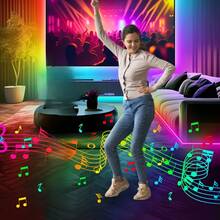 LQHZMYY RGB Music LED Smart Lamp, Party Neon Light That Flashes With Music, 4 Music Modes Suitable For Various Occasions, Party, Gathering, First Choice Atmosphere Light, Applicable For Multiple Scenarios - Colored Light - View 10