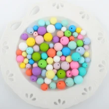 112/198pcs Fashion Round Silicone Beads Jewelry Making Kit - Multi-Color DIY Beading Craft Supplies, Stylish Decorative Beads For Necklaces Bracelets Keychains ID Badge Lanyards Bead Pens, Unisex Gift For Craft Lovers Students Office Workers (9mm/12mm/15mm Optional) - Silicone Round Beads - View 6