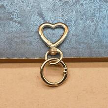 1pc/2pcs/3pcs Rotating Heart-Shaped Keychain Pendant, Zinc Alloy HeartKeyring, Metal Spring Clasp Keychain Accessories For DIY Crafts - Multicolor - View 11