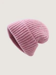 1 件双面针织帽，简约纯色宽松版型，男女皆宜的保暖护耳帽，秋冬款 - 1pcs - 查看 42