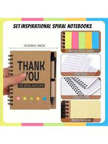 Notebook Set - Multipurpose Notebook And Diary With Multicolor Stickers For Recording, Memo, Studying, Office Supplies,Office Decor And Accessories,Christmas Gift - 60 trang mỗi cuốn sách - Xem 5