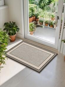 1pc High-End Geometric Patterned Silicone Kitchen Mat, Anti-Fatigue Cushioned Non-Slip Kitchen Rug With Quick Drying & Water Absorption Properties, Suitable For Kitchen, Bathroom, Hallway, Laundry Room Etc.