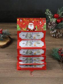 1 Pc Christmas Money Holder Wallet Envelope Christmas Gift Envelope Greeting Card Creative Birthday Folding Cash Holder - Multicolor - View 8