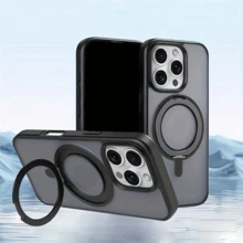 Compatible  16/15/14/13/12 Pro Max Plus Magnetic Macaron Phone Case, Shockproof Protection, Classic Mixed Transparent Phone Case - 黑色 - 查看 3