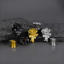 2 件情人节花朵耳塞 316 不锈钢耳洞拉伸器穿孔女士身体首饰优雅情人节 - 花朵 - 查看 5