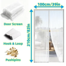磁性纱门 - 无缝自密封设计，强力防虫，儿童和宠物友好，轻松免提进出 - 白色 - 查看 17