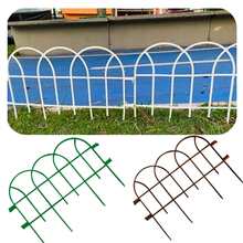 Kit Of 3 Roman-Style Plastic Garden Fences For Flowerbeds And Gardeners - Rust Brown - View 8