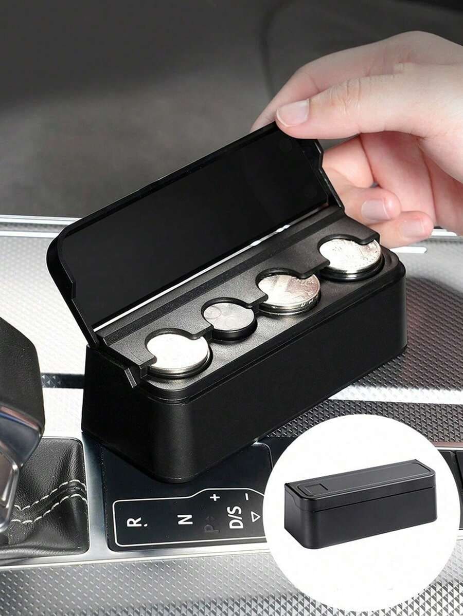 1pc Car Coin Storage Box, Car Coin Clip, Mixed Coin Bank, Multifunctional Adhesive Coin Holder For Car - Nhiều màu - Xem 1