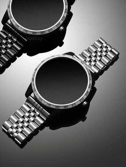 1 pieza Correa de reloj de moda de 20 mm y 22 mm para hombre, compatible con Samsung Galaxy Active 2 de 40 mm/44 mm, accesorios de correa de reloj de negocios modernos en color plateado, compatible con Watch GT 2 de 42 mm, compatible con Huami GTS 2/2E/2 Mini, para Gear Sport, accesorio de pulsera de correa de reloj inteligente, compatible con Galaxy Watch 7 de 40 mm y 44 mm