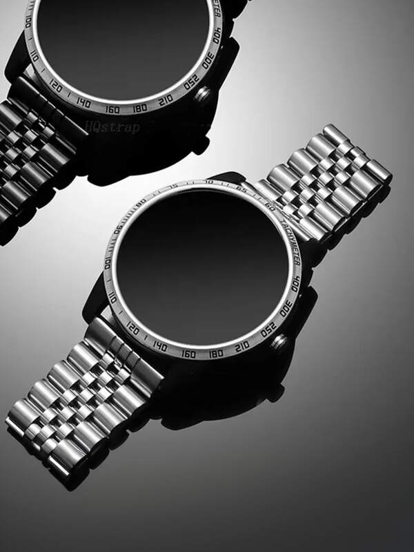 1PC Men 20mm 22mm Fashion Watch Strap Compatible With Samsung Galaxy Active 2 40mm/44mm, Modern Business Watch Strap Accessories With Silver Color For Watch GT 2 42mm Compatible With Huami GTS 2/2E/2 Mini For Gear Sport Smart Watch Strap Bracelet Accessories, Compatible With Galaxy Watch 7 40mm 44mm