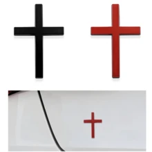 2.5" X 1.8" Metal Jesus Christ Cross Emblem Sticker, 3D Alloy Cross Decal Sticker For Car Body Rear, Self-Adhesive Anti-Scratch Cross Logo Sticker - one-size - View 21