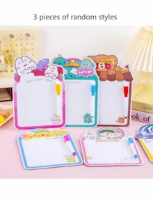 3pcs Reusable Erasable Drawing Boards, Comes With Marker Pens, Double-Sided Writable, Hanging Mode, Memo Board For Office, School, Drawing, Notes, Art Supplies Set School Supplies,Back To School