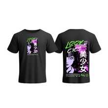 Unisex "LOOK" T-Shirt – Japanese Anime Style With Neon Design And Premium Comfort - Black - View 2