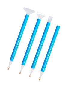 10pcs Blue Diamond Painting Pens Set: Multi-Size Diamond Pens - Single Tip, 3-Tip, 6-Tip, 9-Tip, For Multi-Diamond Arrangement Art, Suitable For Adults And Beginners 5D Diamond Painting Tools - Blue - View 2