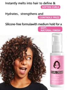 Jeffany 100ml Repair, Hydrate, And Style In One Easy Step Curl Cream For Natural Curly Textures - No Crunch, No Cast, Non-Sticky - Pink - View 7