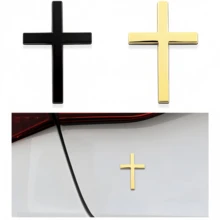 2.5" X 1.8" Metal Jesus Christ Cross Emblem Sticker, 3D Alloy Cross Decal Sticker For Car Body Rear, Self-Adhesive Anti-Scratch Cross Logo Sticker - one-size - View 18