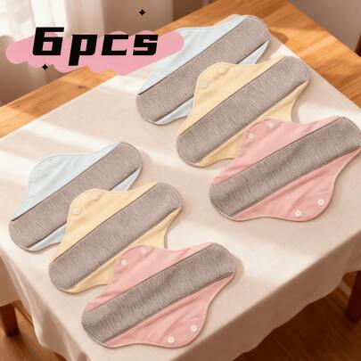 Washable & Leakproof Reusable Feminine Pads - 6/12/24-Piece Stylish Menstrual Pads (Random Colors)