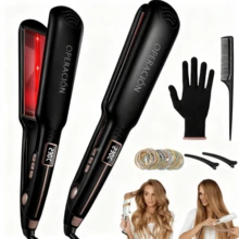 2 en 1 Alisador Rizador Ondulador | Blanco | Cerámica Turmalina | Iones Negativos | Calentamiento Rápido 10s | 26 Temperaturas | LCD | Apagado Automático 60min | Cable 360° | Voltaje Dual | Cabello Rizado/Ondulado/Voluminoso/Pleno/Liso/Estilizado/Contra Frizz | México - Tipo de Enchufe A USA (110-127V) - Ver 2