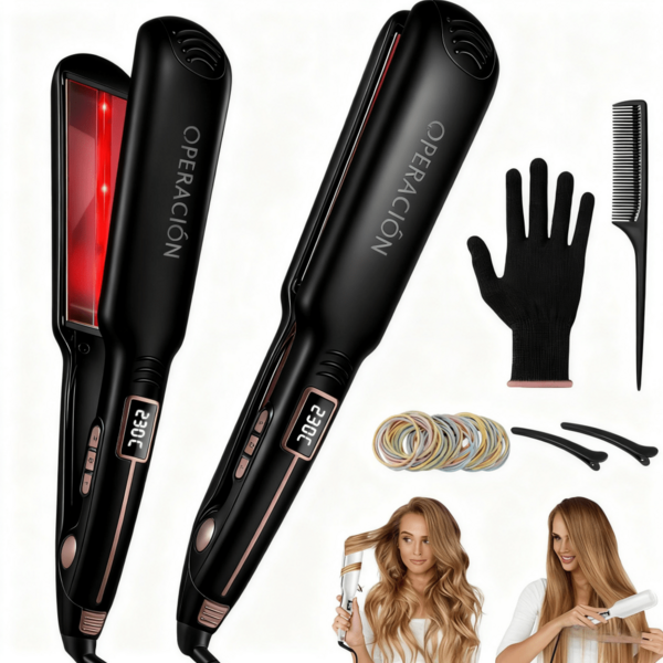 2 en 1 Alisador Rizador Ondulador | Blanco | Cerámica Turmalina | Iones Negativos | Calentamiento Rápido 10s | 26 Temperaturas | LCD | Apagado Automático 60min | Cable 360° | Voltaje Dual | Cabello Rizado/Ondulado/Voluminoso/Pleno/Liso/Estilizado/Contra Frizz | México