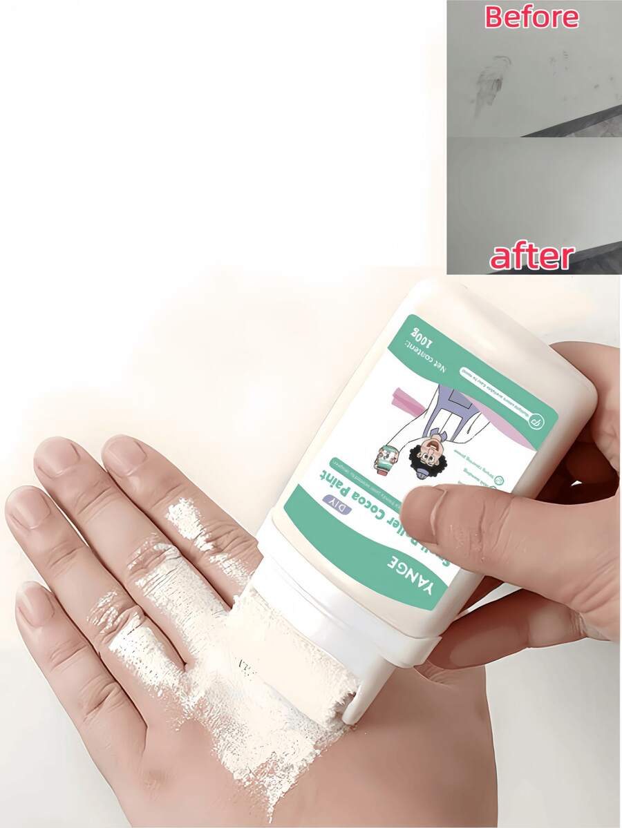 1罐墙面自涂修补漆，滚筒式墙面修补漆，白色修补漆，适用于墙壁和天花板，可覆盖污渍、划痕、涂鸦和磨损。白色水性低气味墙面漆，配有滚筒刷。