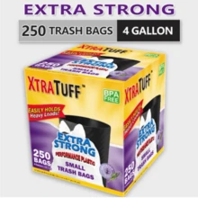 250 Bags 4 Gallon Disposable Large Garbage Puncture Tear Resistant Trash Bags, 33 Gallon Capacity, Large Multipurpose Cleaning Supplies For Industrial, Garden, Home, And Commercial Use - Durable - 黑色 - 查看 6